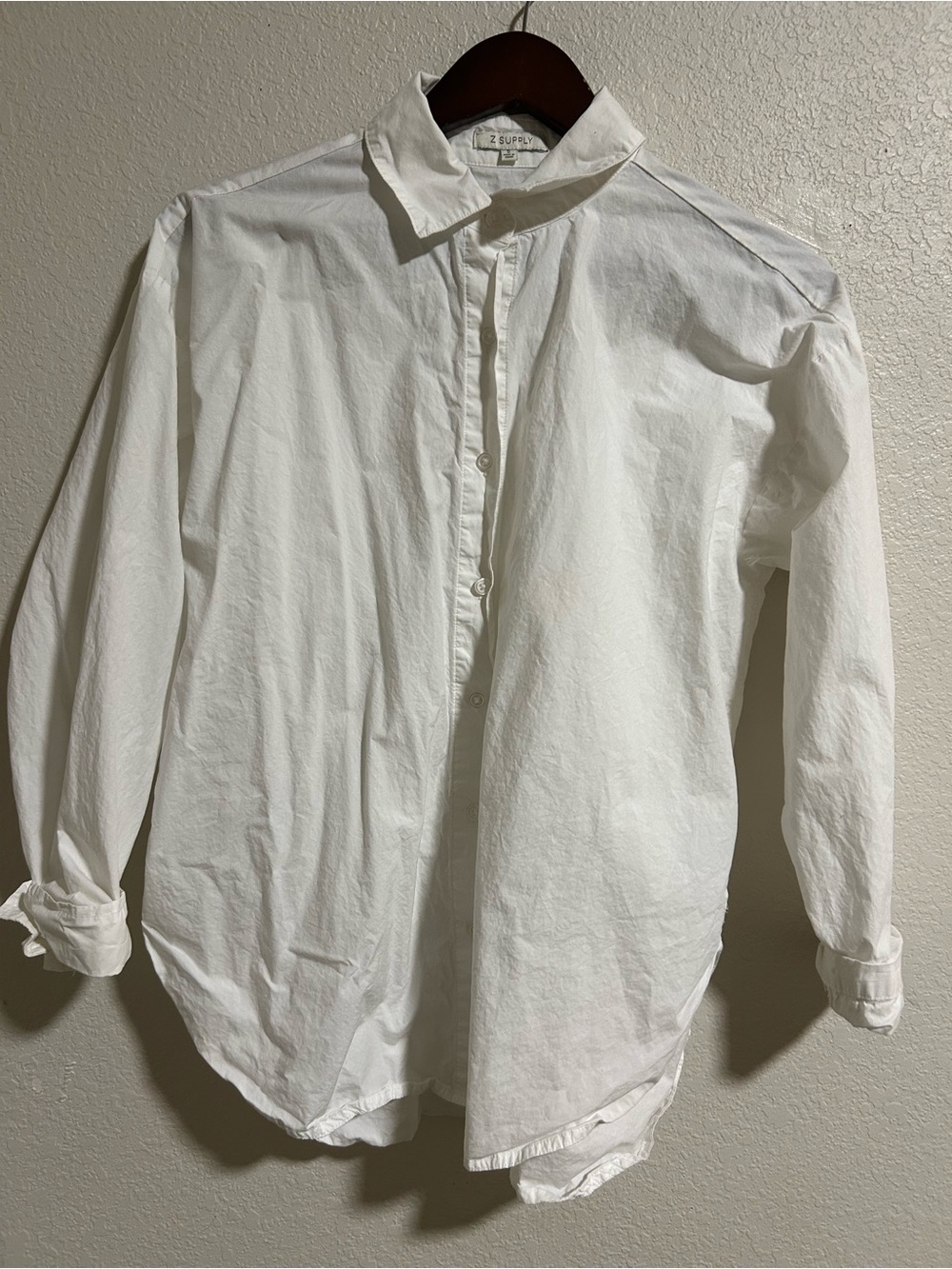 Z Supply Men's White Button-Up Dress Shirt